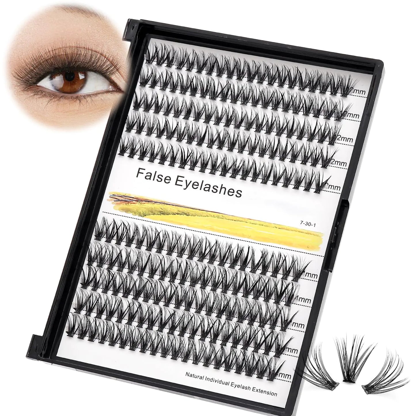 Vayator 10+12mm Mixed 12+14mm Mixed Tray Mink Eyelash Extension Natural 3D Russian Volume Faux Eyelashes Individual 20D Cluster Lashes Makeup (12mm-14mm Mixed)