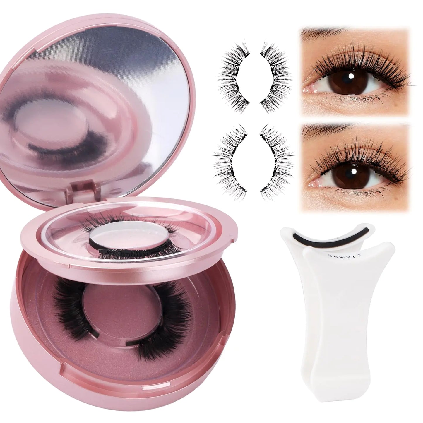 Magnetic Eyelashes with Applicator Reusable No Glue and No Eyeliner Needed 2 Pairs