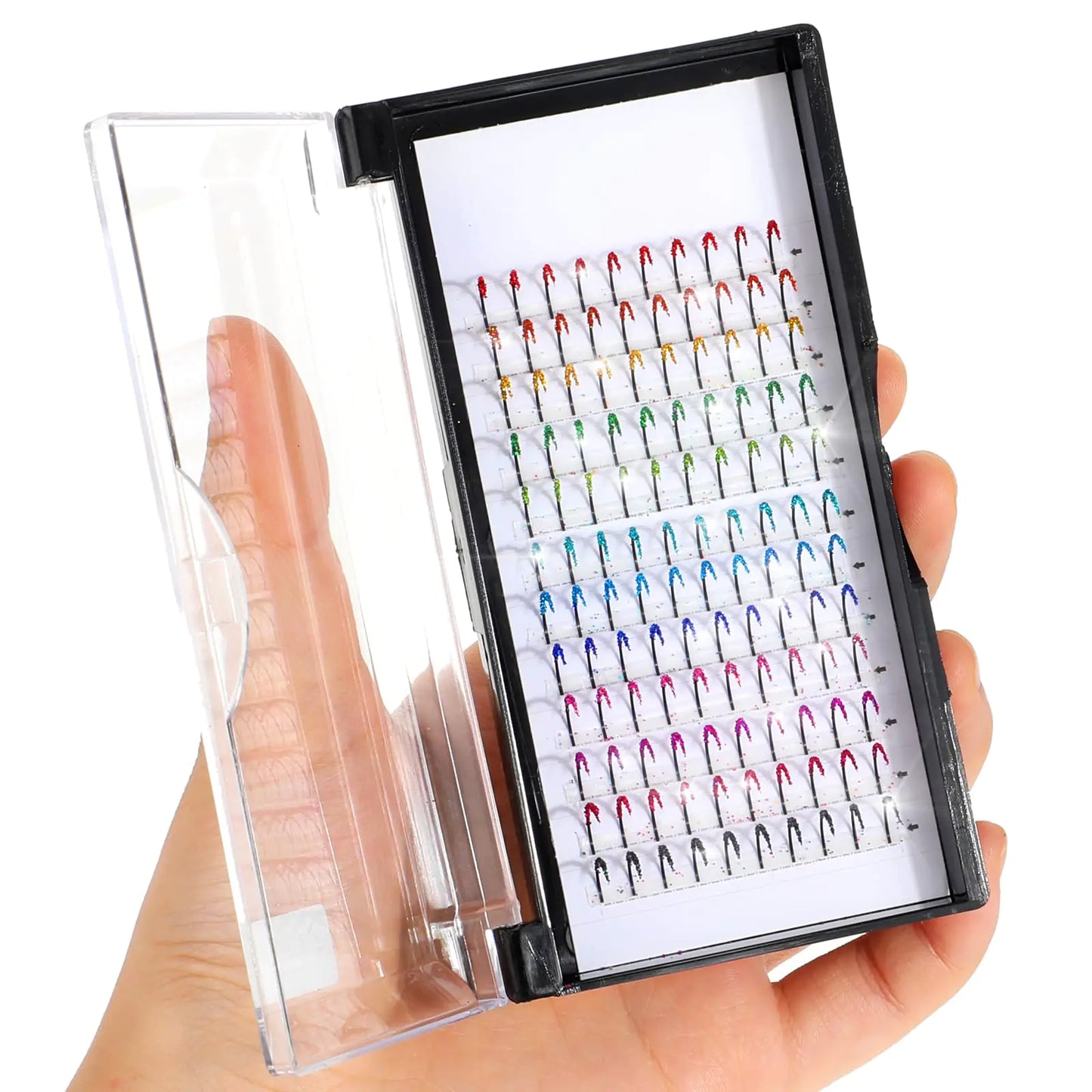 Glitter Lash Extensions 120 Pcs Colored Wide Individual Lashes Cluster DIY Eyelash Extensions Single Eye Lash Professional Supplies for Personal Makeup