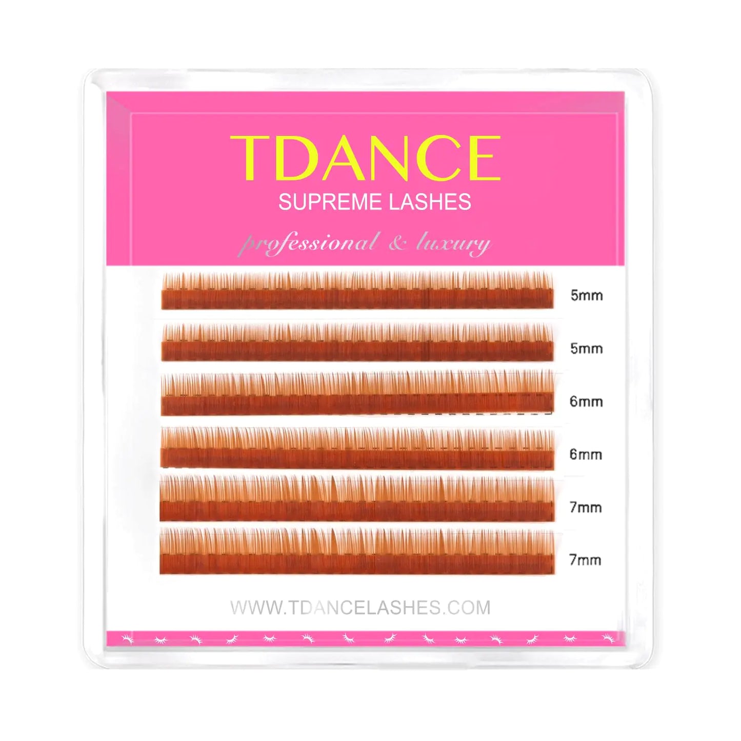 TDANCE Light Brown Bottom Lash Extension 0.03/0.05/0.07mm Thickness Bottom Lashes B Curl 5-7mm Mixed Bottom Eyelashes (Light Brown0.03-B5-7 mm)