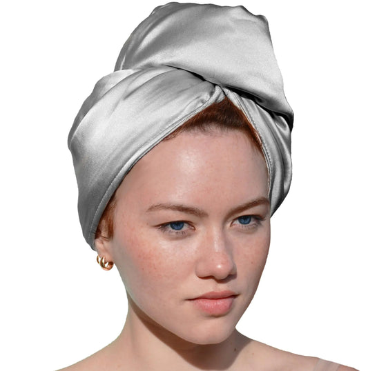 Pure Silk Hair Towel | Silk Towel for Hair Satin Hair Towel Silk Hair Wrap Curly Hair Towel Plopping Towel Curly Hair Plop Bamboo Viscose Cotton | Sustainable Handmade in FL