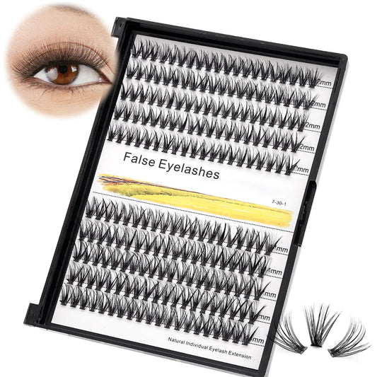 Vayator 10+12mm Mixed 12+14mm Mixed Tray Mink Eyelash Extension Natural 3D Russian Volume Faux Eyelashes Individual 20D Cluster Lashes Makeup (12mm-14mm Mixed)