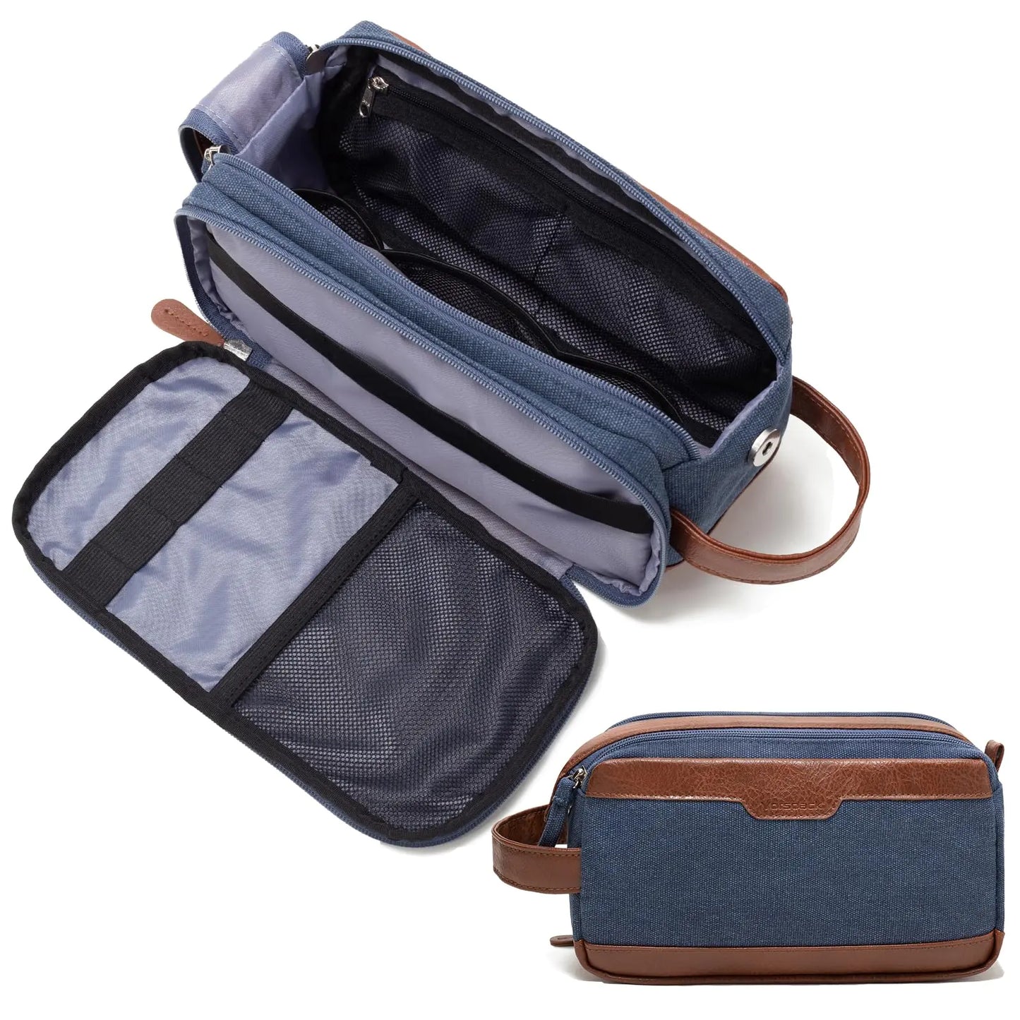 Vorspack Travel Toiletry Bag for Men - Water Resistant - Large - Navy Blue