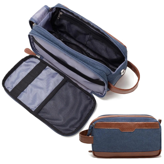 Vorspack Travel Toiletry Bag for Men - Water Resistant - Large - Navy Blue