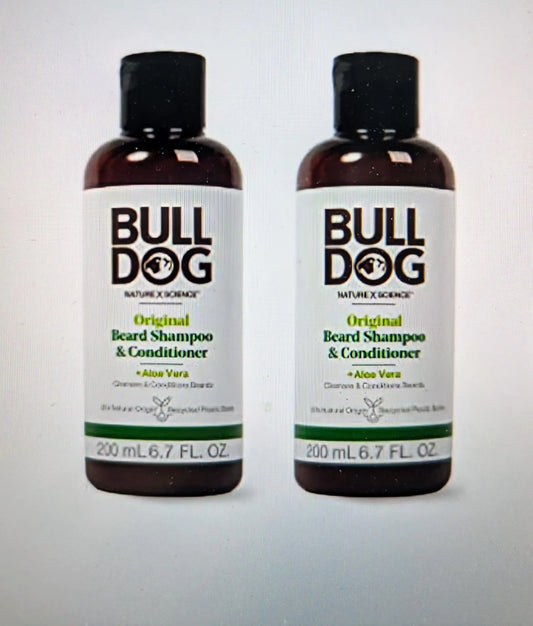 Bulldog Mens Skincare and Grooming Beard Shampoo and Conditioner 6.7 Ounce Pack of 2