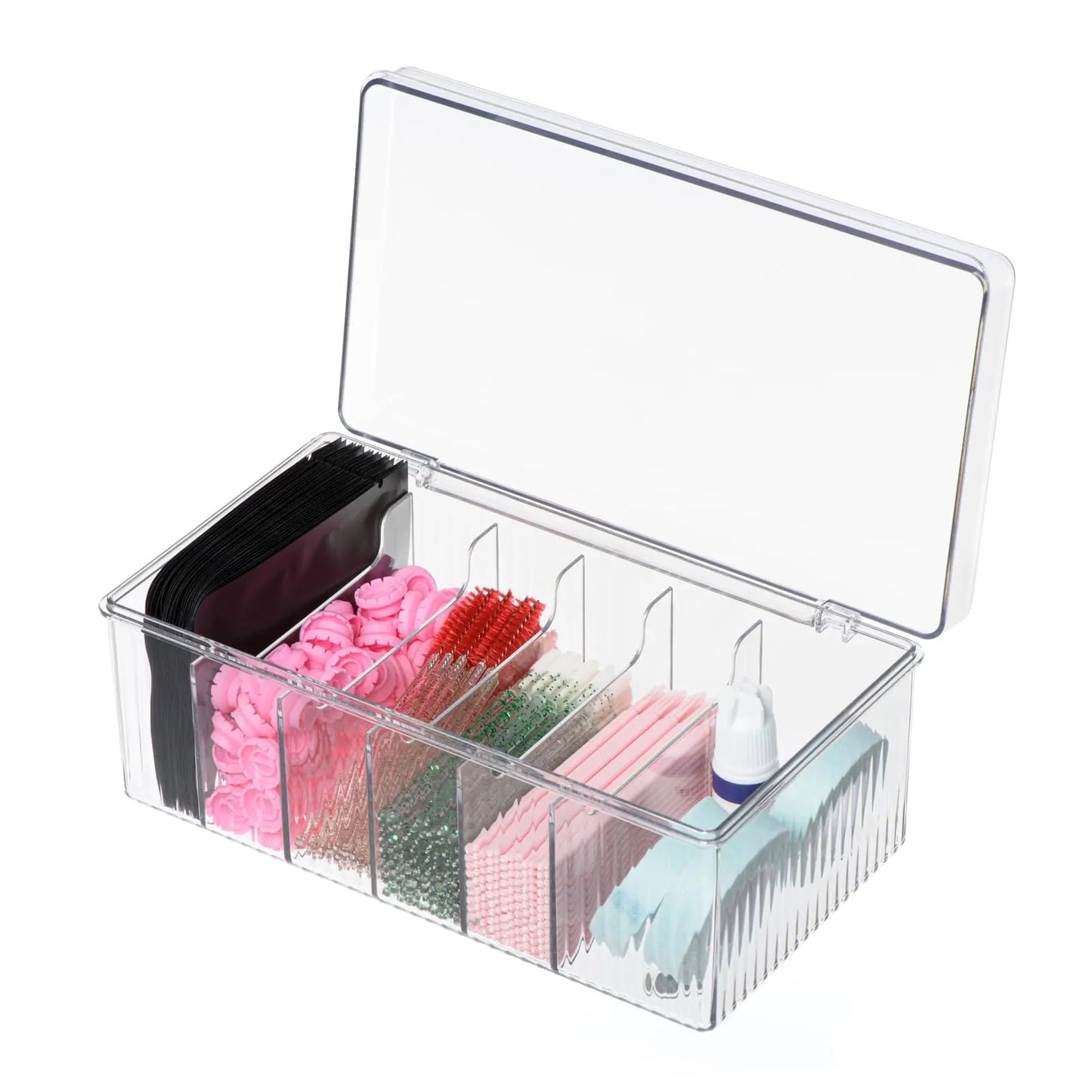 POCMKO Lash Extension Organizers and Storage Lash Extension Supplies Organizer Lash Cart Organizer Acrylic Large Capacity Eyelash Extension Supplies Storage Box Lashes Supplies Container