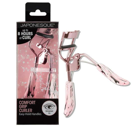 Comfort Grip Lash Curler for Natural & False Lashes Round Shaped Eyes Includes 1 Refill Pad Holds Curl up to 8 Hours
