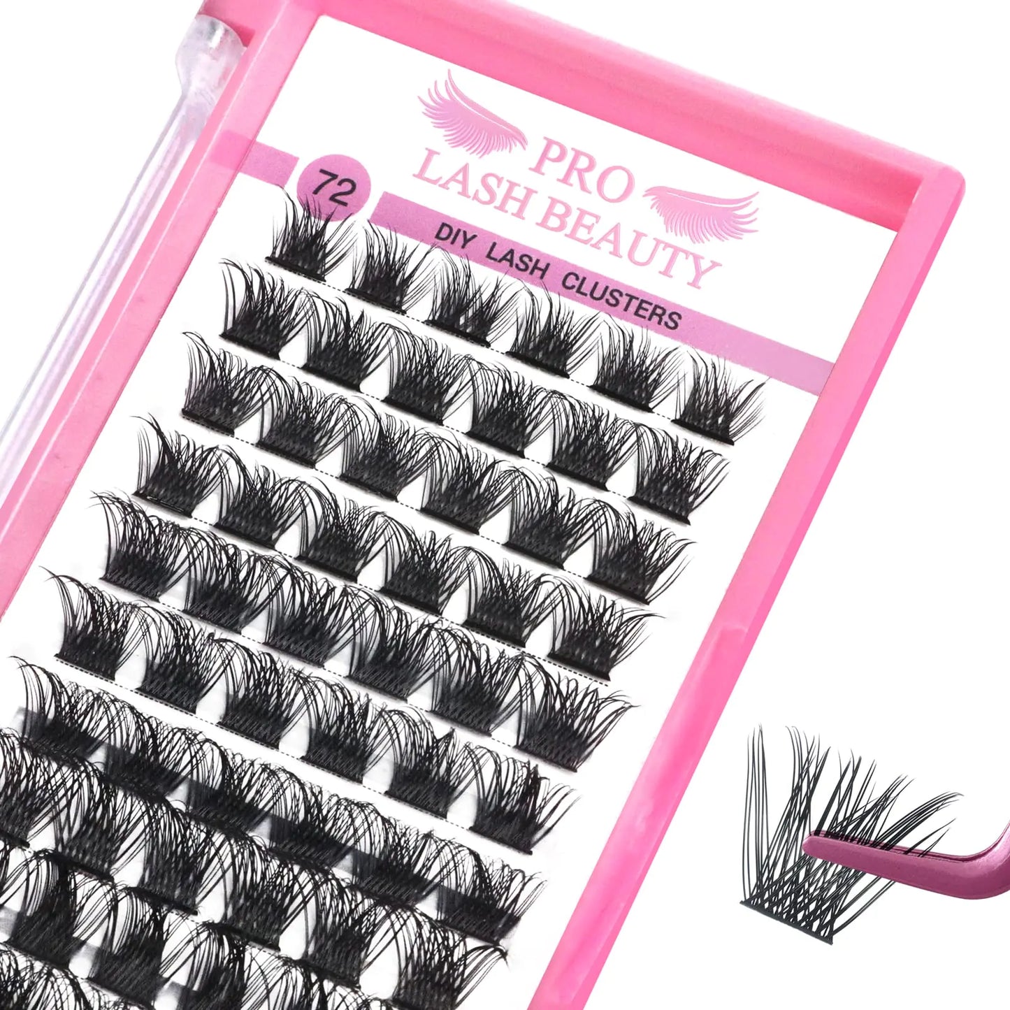 Lash Clusters 72 Pcs Individual Lashes DIY Lash Extension Volume Eyelashes Look Super Thin Band and Comfortable (Volume D-10mm)