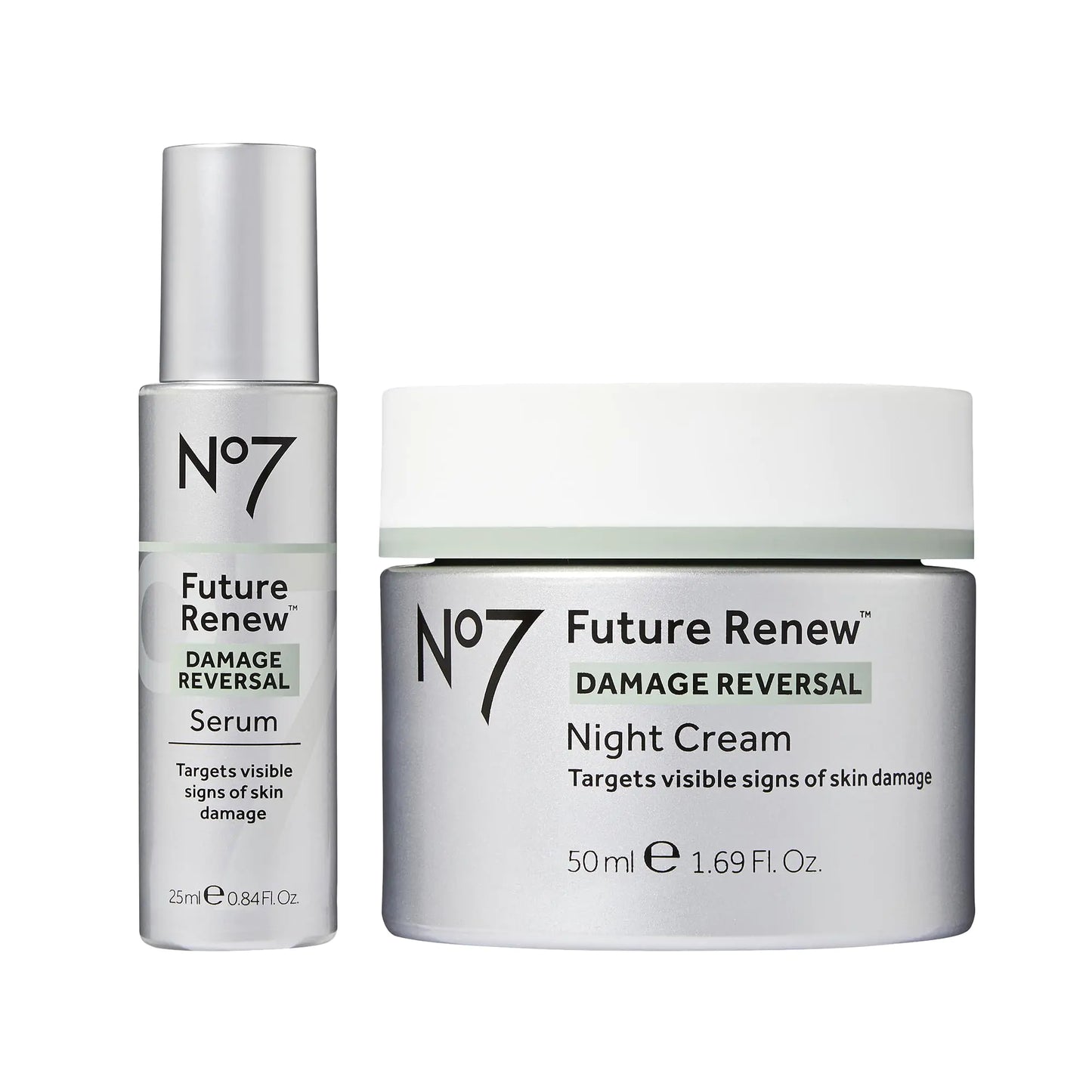No. 7 Future Renew Skincare Starter Kit - Damage Reversal Serum + Night Cream - Anti-Aging Skincare Set Targets Visible Signs of Skin Damage (2 Count)